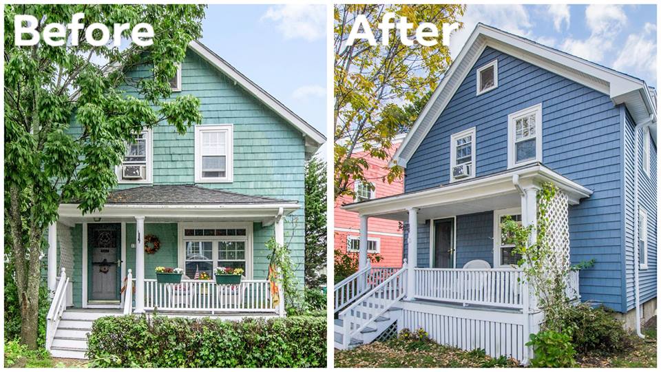 Certainteed PAcific Blue Cedar Impressions Vinyl Siding Job