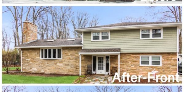 Before & After of siding replacement in Methuen, MA