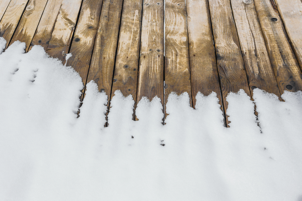deck in the snow