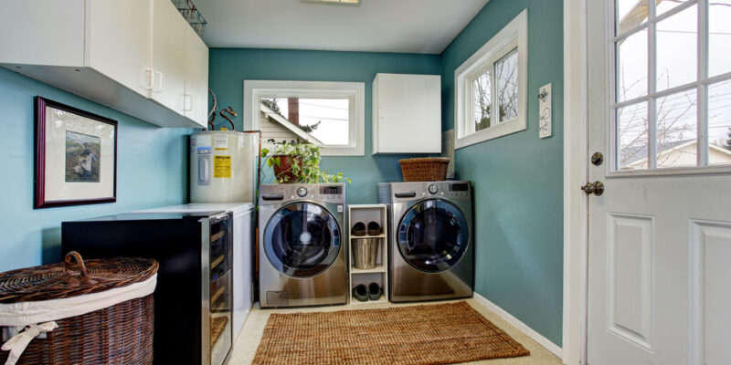 new laundry room installed in home during renovation project in Massachusetts