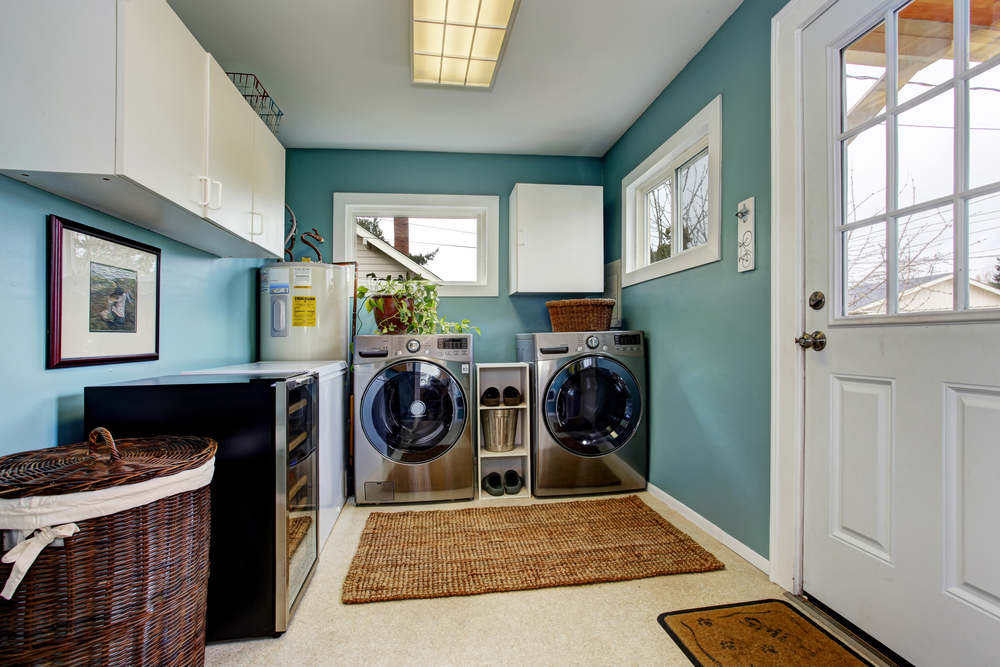 new laundry room installed in home during renovation project in Massachusetts