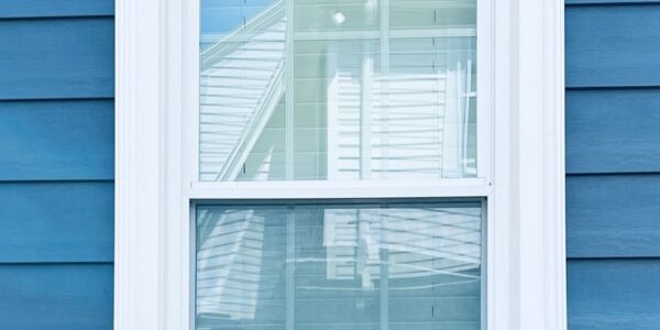 pvc trim window installation three sons window and door belmont massachusetts white on blue everlast siding