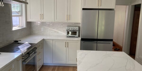 arlington kitchen remodel by three sons window door custom countertop installation new hardwood floors and custom cabinetry storage