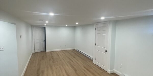 basement remodel custom hardwood floors and new doors waltham massachusetts three sons window and door