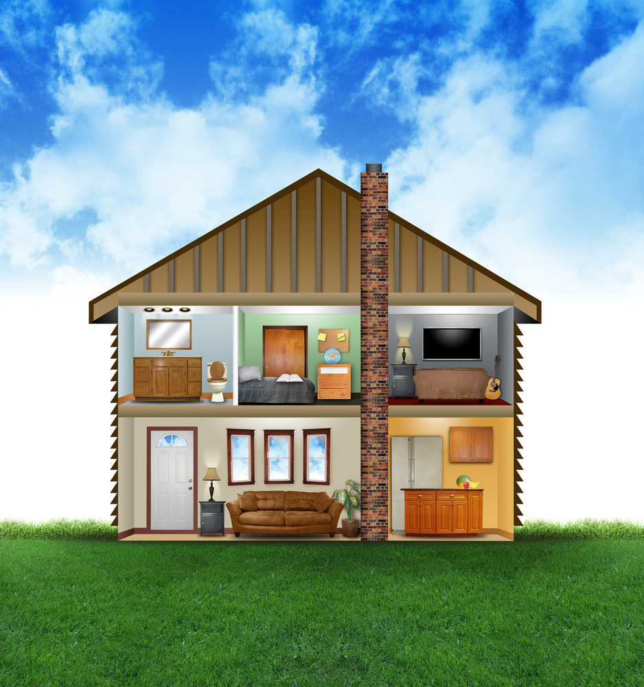 diagram of home with layout to show different rooms and areas where spray foam insulation can be installed