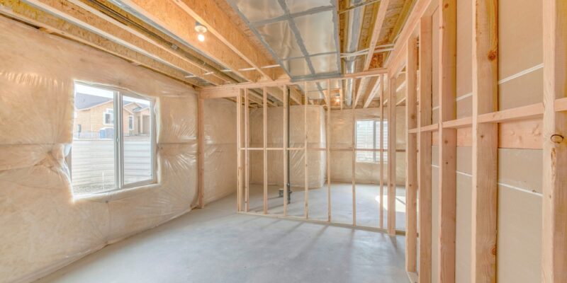 insulation in basement of home in process of being finished to increase living space and comfort