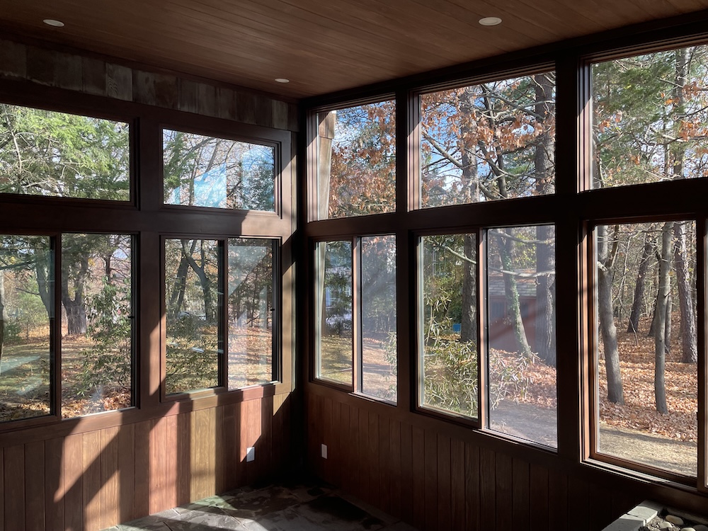 andersen 400 series gliding and fixed windows in natural pine