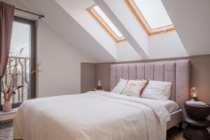 skylight in bedroom of home after getting professional installation services and getting a cost estimate