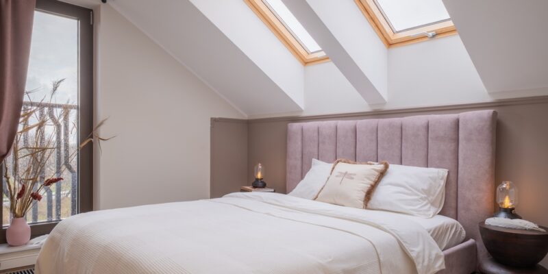 skylight in bedroom of home after getting professional installation services and getting a cost estimate