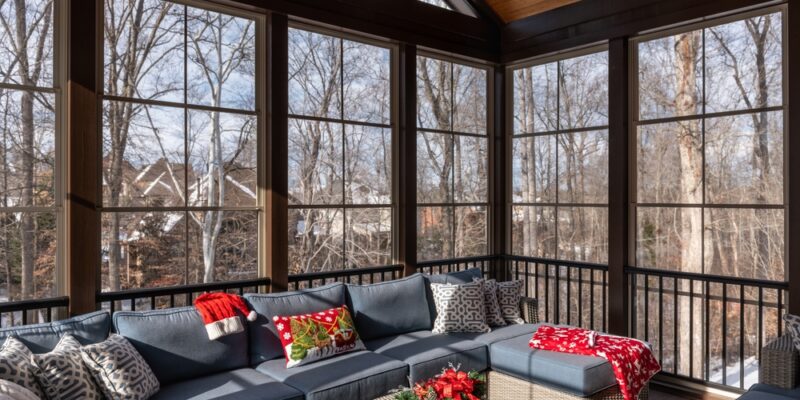 sunroom professionally renovated and insulated to use for year-round in all seasons to stay comfortable while enjoying indoor outdoor living