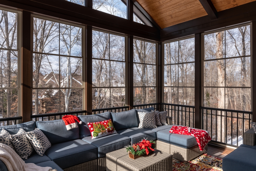 sunroom professionally renovated and insulated to use for year-round in all seasons to stay comfortable while enjoying indoor outdoor living